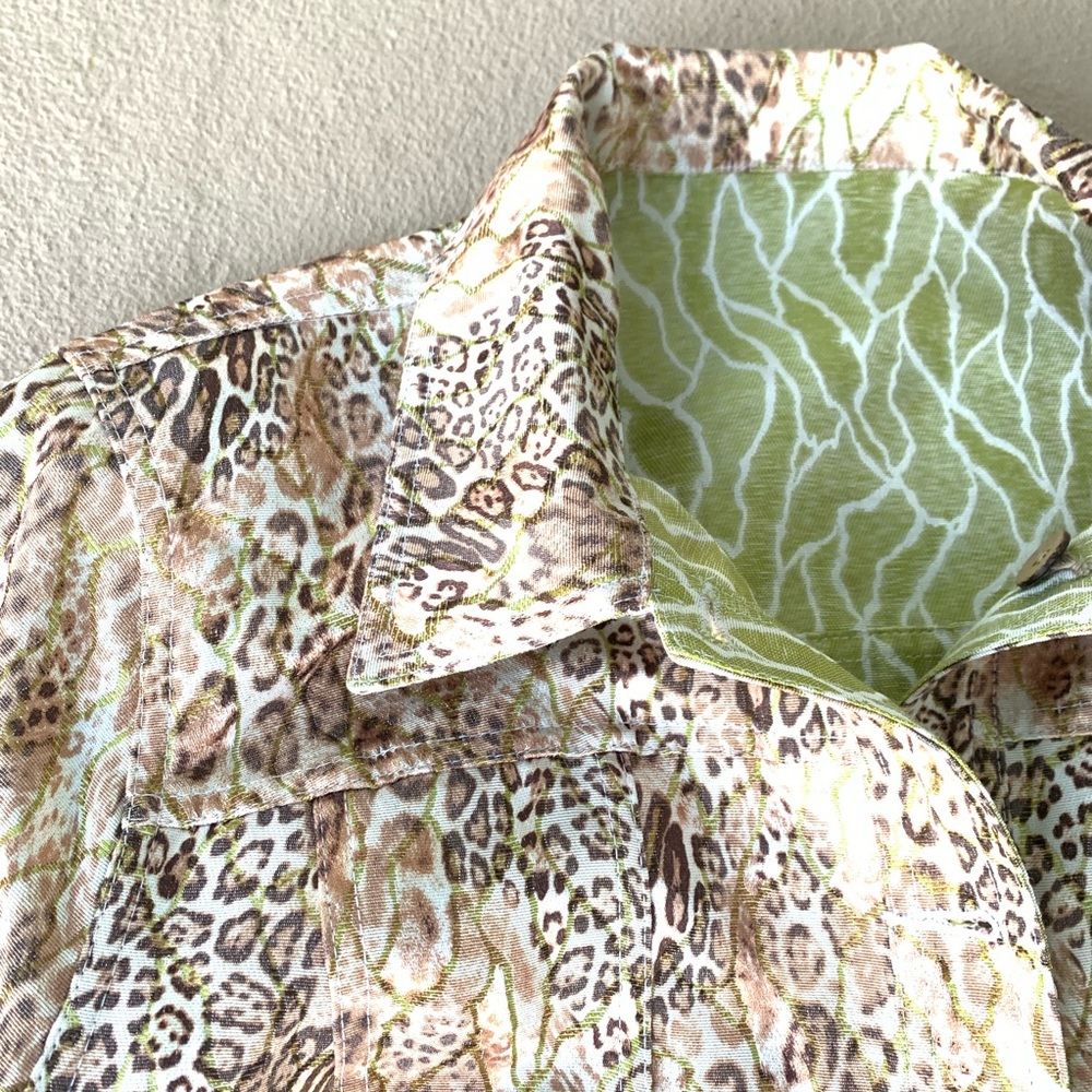 Reversible Jacket Green and Animal Print